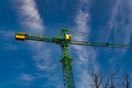 Building crane on the sky background. Construction.の写真素材