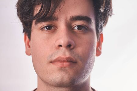 Close-up Of Honest Man Isolated On White Backgroundの写真素材