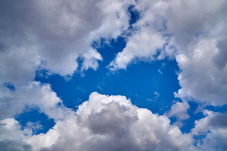 White clouds in the blue sky.の写真素材