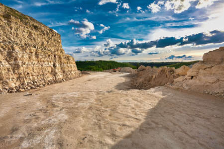 Landscape of stone quarry on a summer day.の写真素材