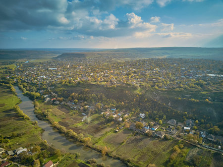 Orheiul Vechi hills and river scenery in Moldova . Valley of river Raut in villages Butuceni and...