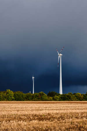Renewable energy, wind energy with windmillsの写真素材