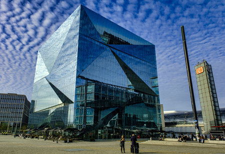 Berlin , Germany - october, 2022: The Cube Berlin, A Smart Futuristic Office Building Located In Central Berlin.のeditorial素材