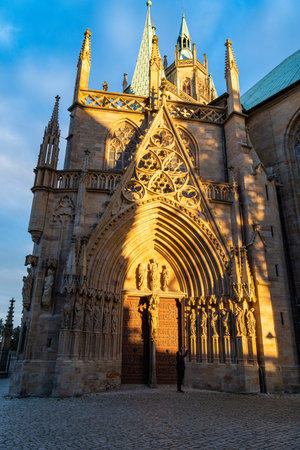 Erfurt, Germany - October 08, 2023: Erfurt Cathedral and Collegiate Church of St Mary, Erfurt, Germany. Martin Luther was ordained in the cathedral in 1507のeditorial素材