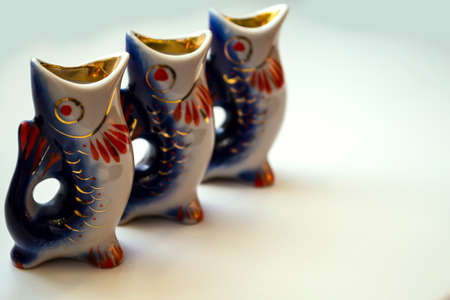 Decorative stacks in the form of fish.の写真素材