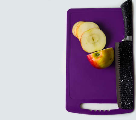 Sliced apple on a white background.の写真素材