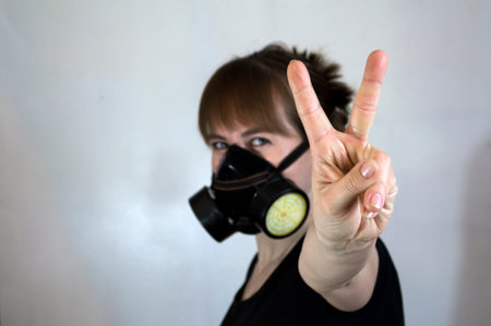 A person wearing a mask.Coronavirus control measures.