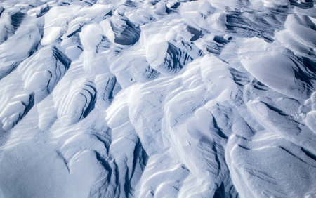 relief on snow cover after a blizzard