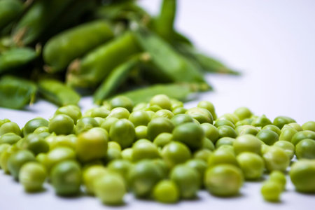 Peas pod and canned, an article about the benefits of vegetable protein for the elderly, maintaining...