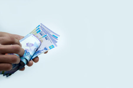Tenge in the hands of a person, recalculation of funds.