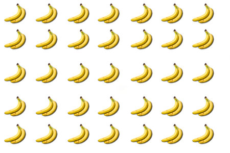 a pattern of bananas on a white background, a bunch of bananas.