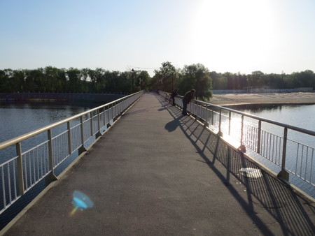 Bridge across the riverの写真素材