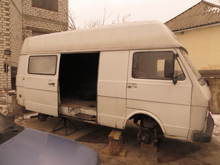 White microbus repairの写真素材