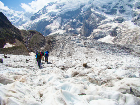 trekking in Caucasian mountainsの写真素材