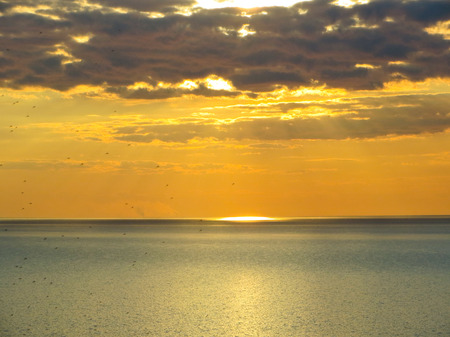 Sunset at the lakeの写真素材