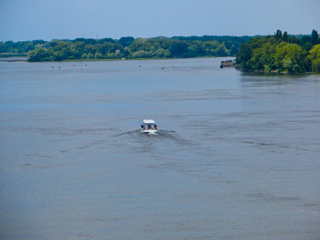 Tourist boat on a river Dnieper