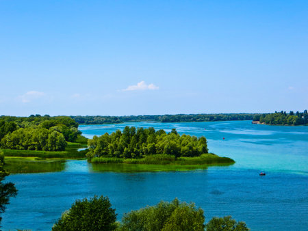 View on the river Dnieperの写真素材