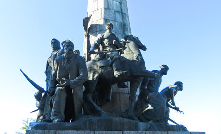 Monument to Bohdan Khmelnitsky in Cigirin, Ukraineのeditorial素材