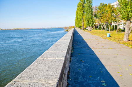 Embankment of the river Dnieper in Kremenchug, Ukraineの写真素材