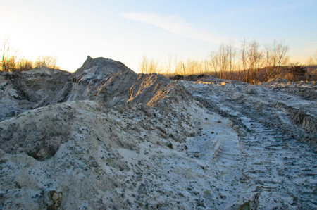 Piles of the sand in a quarry