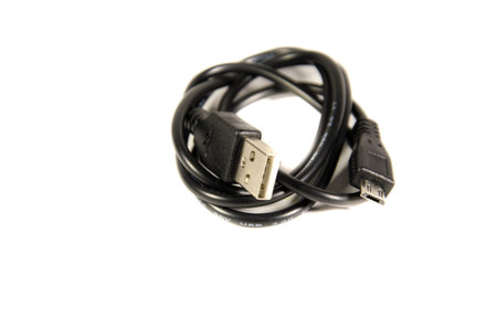 Mini usb cable isolated on white background