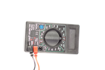 Digital multimeter isolated on a white background