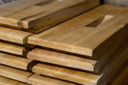 Stack of boards for the new beehivesの写真素材