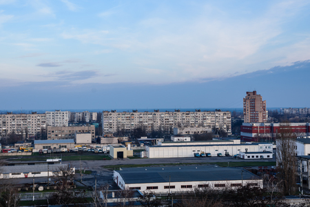 Beautiful aerial view on a city Kremenchugのeditorial素材
