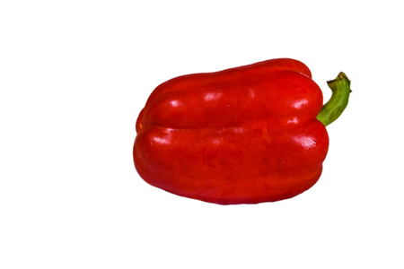 Red bulgarian pepper isolated on white backgroundの写真素材