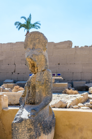 Statue in ancient Karnak temple. Luxor, Egyptの写真素材