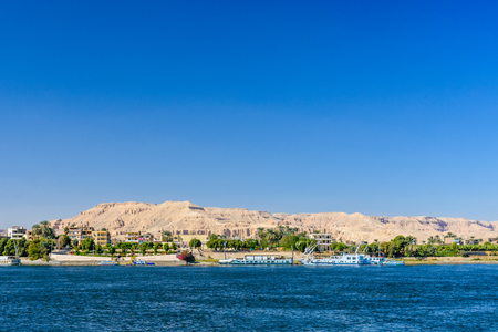View of Nile river in Luxor, Egyptの写真素材