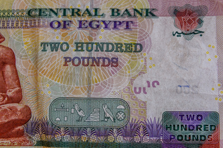 Closeup of the egyptian two hundred pounds banknoteの写真素材