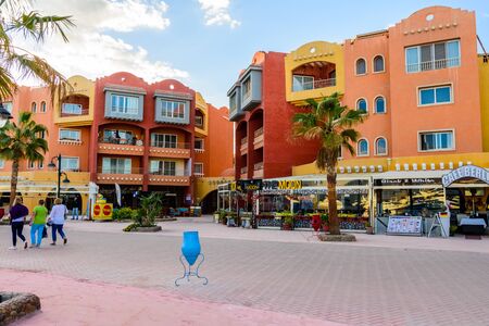 Hurghada, Egypt - December 6, 2018: View on New Marina boulevard in Hurghada cityのeditorial素材