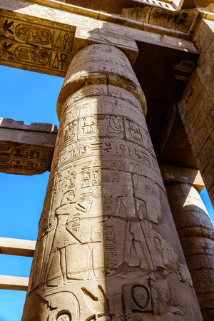 Columns in great hypostyle hall of Karnak temple