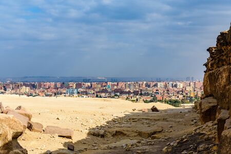 View on Cairo city from Giza plateauの写真素材