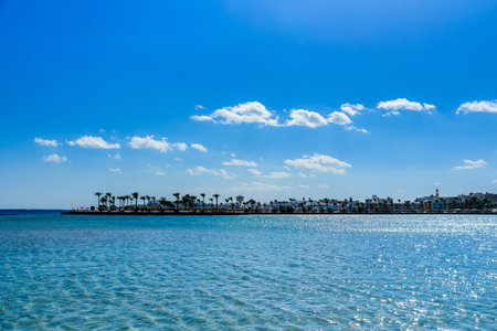 Panoramic view on Red sea. Summer vacation