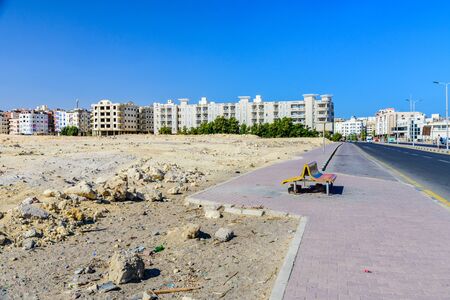Hurghada, Egypt - December 9, 2018: View of the wide street in Hurghada city, Egyptのeditorial素材