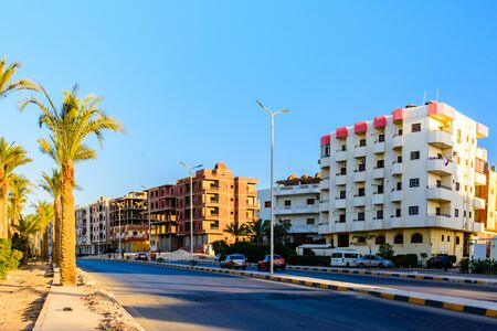 Hurghada, Egypt - December 9, 2018: Street in Dahar district (old town of Hurghada city), Egyptのeditorial素材