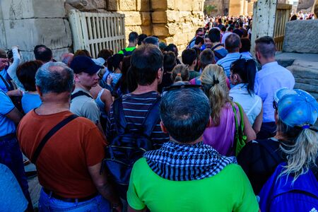 Luxor, Egypt - December 11, 2018: Many tourists in Karnak temple. Luxor, Egyptのeditorial素材