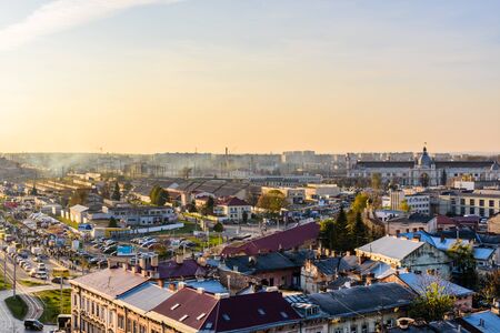 Lviv, Ukraine - November 1, 2019: Lviv cityscape. View on city Lviv from church of Sts. Olha and Elizabethのeditorial素材