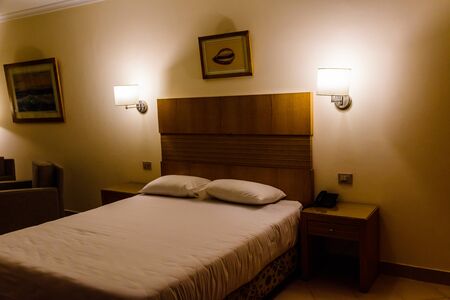 Hurghada, Egypt - December 5, 2018: Luxury room interior in a modern hotelのeditorial素材