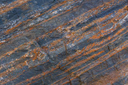Texture of stone with layers of iron ore