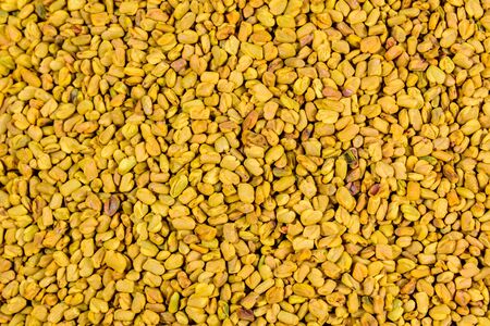 Background of fenugreek seeds (methi dana, helba or shambala)の写真素材