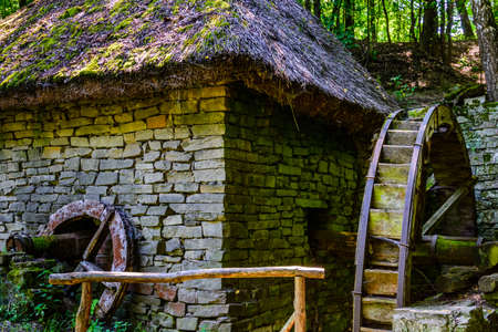 Building of old water mill in Pyrohiv, Ukraineの写真素材