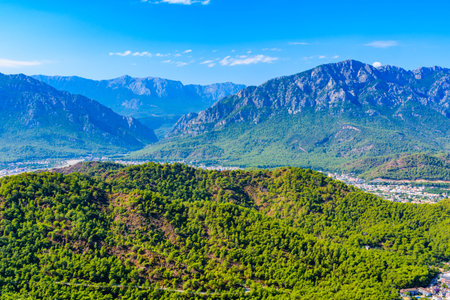 Aerial view of Kemer town. Antalya province, Turkey