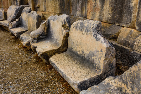 Ruins of ancient roman or greek theater in town Demre. Ancient Myra city. Antalya province, Turkeyの写真素材