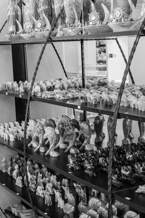 Onyx figurines for sale at shop in Turkeyの写真素材