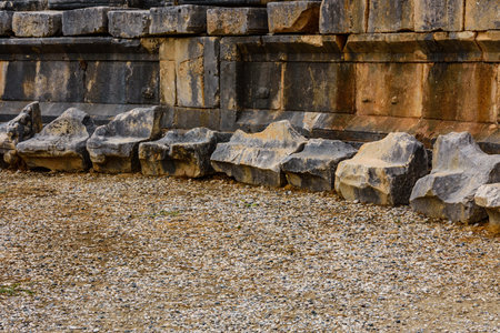 Ruins of ancient roman or greek theater in town Demre. Ancient Myra city. Antalya province, Turkey