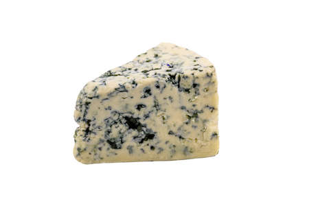 Piece of the blue cheese with mold isolated on white backgroundの写真素材