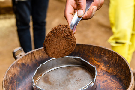 Preparing coffee in Chagga tribe near Moshi town